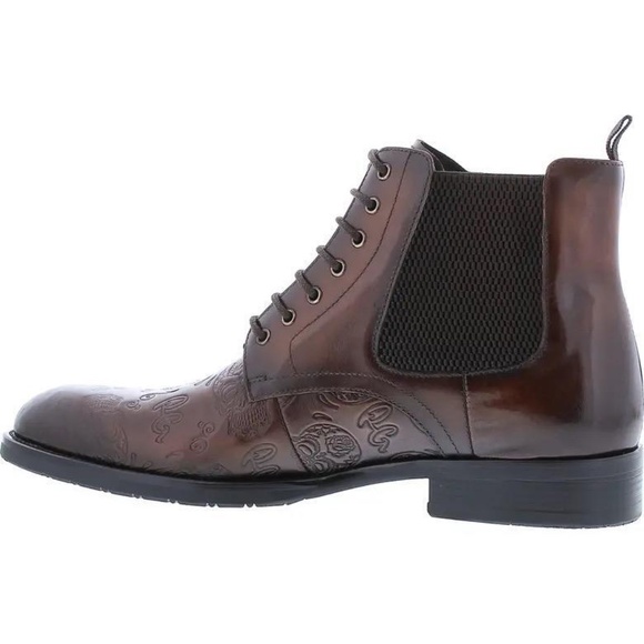 Robert Graham Hyperspace Skull & Logo Embossed Leather Lace Up Boots main image 6